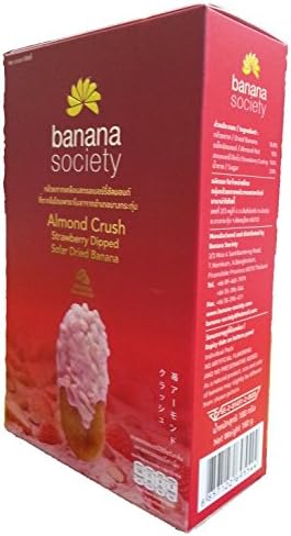 Banana Society Almond Crush Strawberry Dipped Solar Dried Banana 6.35 Oz.