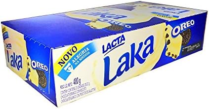 Lacta - Laka - White Chocolate w/ Cookies - 14.11 Oz (PACK OF 20) | Chocolate Branco com Biscoito Oreo - 400g