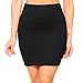 Fashionazzle Women's Casual Stretchy Bodycon Pencil Mini Skirt (Medium, KS06-Black/Spandex)