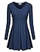 Bepei Women Sweatheart V Neck Fit and Flare Long Sleeve Fall Tunic Peplum Tops
