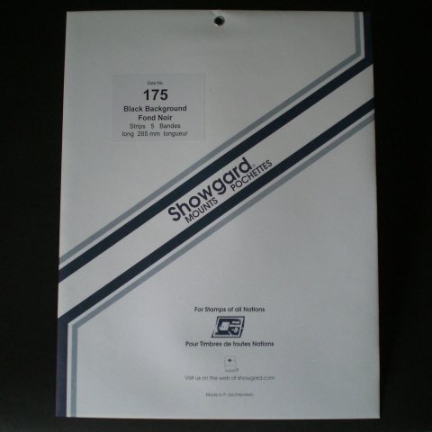 Showgard Strip Style Black Stamp Mounts Size 175