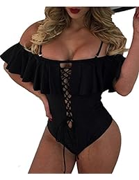 Tempt Mee, traje de baño monokini de una pieza para dama con volados y un solo hombro