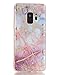 SPEVERT Galaxy S9 Case,Samsung Galaxy S9 Case,Marble Pattern Hybrid Hard Back Soft TPU Raised Edge Ultra-Thin Shock Absorption Slim Protective Cover Case for Samsung Galaxy S9 2018 - Pink