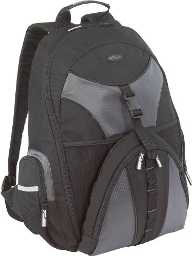 Targus Sport Backpack Case Designed for 15.4 Inch Notebooks TSB007US, Black with Platinum Accents (TSB007US)