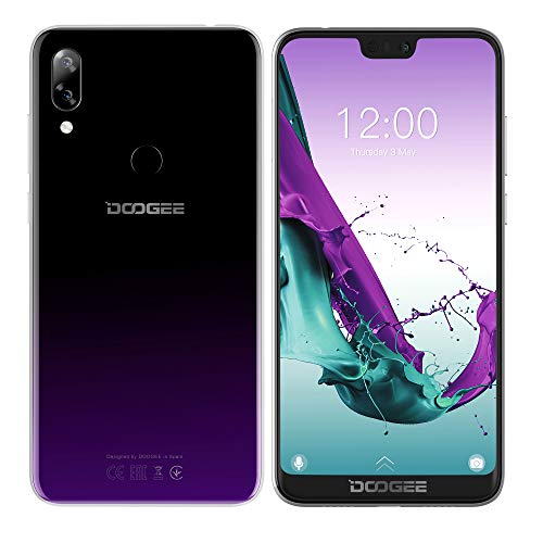 DOOGEE N10 Smartphone Movil Libre - 5.84 Pulgadas FHD + (1080 * 2280) Telefono Android 8.0 4G con Pantalla en U, 1.6GHz Octa Core 3GB + 32GB, camara Triple 16MP + 16MP + 13MP, Dual SIM