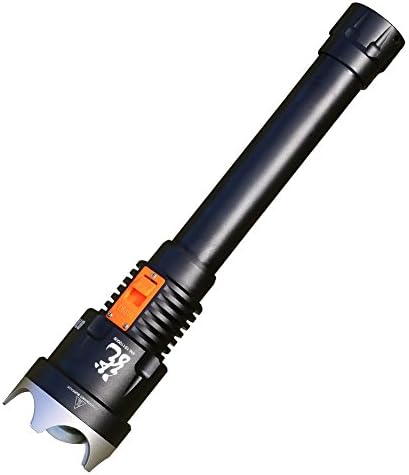 Waterproof Powerful Self-defense Flashlight 4000 Lumens CREE XHP70 Lamp Torch with Attack Heads LED Torch Aluminum Alloy Super Bright Outdoor Light includes 26650 Batteries and Charger
