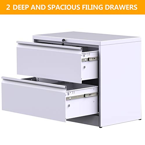 ModernLuxe File Office Lockable Heavy Duty Metal Lateral