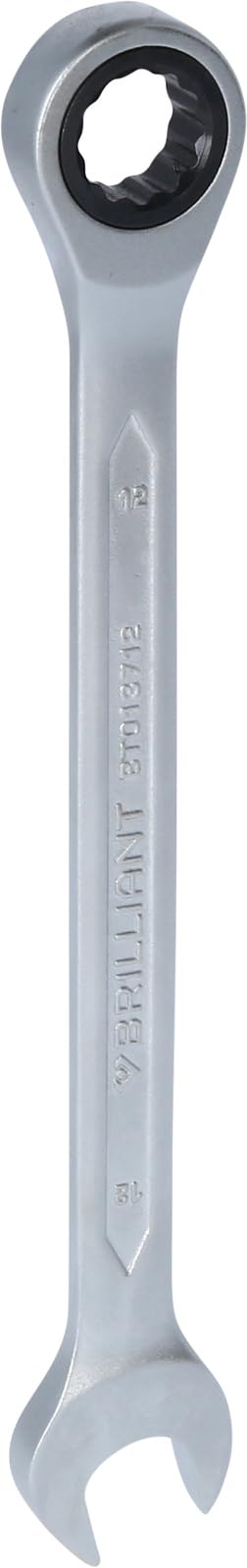 BRILLIANT TOOLS BT013712 Ratchet Ring Spanner, 12 mm [Powered by KS Tools]
