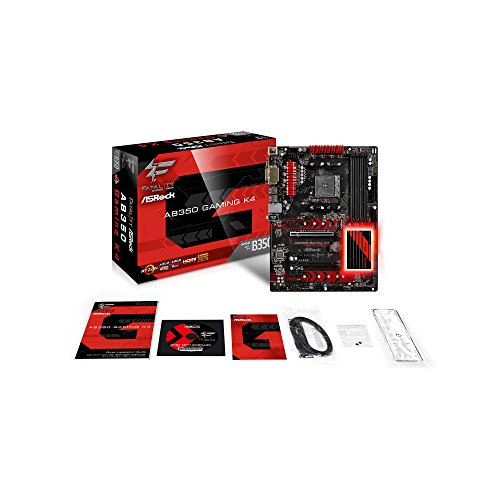 ASRock-AB350-GAMING-K4-FATAL1TY-Socket-AM4AMD-B350DDR4SATA3USB30M2AGbEATX-Motherboard