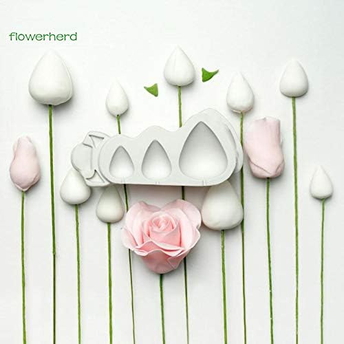 1pc Cute Lovely Flower Rose Cones and Thorns Silicone Mold for DIY Cupcake Cake Topper Decoration Soap Mould Desserts Fondant Mold Jelly Shots Chocolate Gum Paste Candy Handmade Ice Cream Ice Cube
