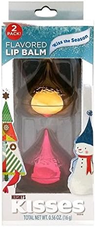 Hershey's Kisses Red & Gold Foiled Lip Balms, 2-Pack (Cherry Cordial & Vanilla Crème)