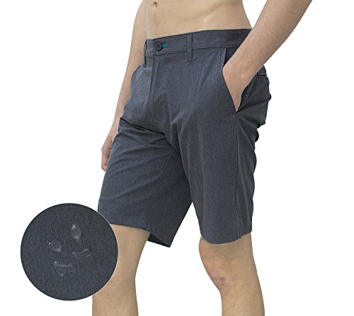 Burnside Mens Hybrid Stretch Shorts 40, Charcoal
