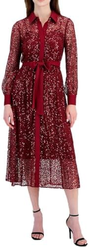 anne klein women's printed mock neck tiered midi dress Anne Klein Women's Floral Mock Neck Tiered Midi Dress