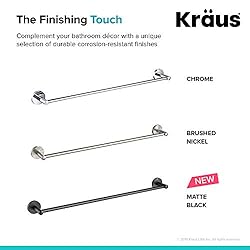 KRAUS Elie 24-inch Bathroom Towel Bar, Matte Black