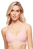 Jenny Jen Sexy Lace Mia Hourglass Racerback Bralette for women,Medium,Crystal Rose
