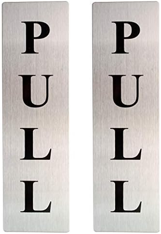 KNAFSPush & Pull Self Adhesive Sign Board for Indicating Instrustion. (2Pull (Vertical))