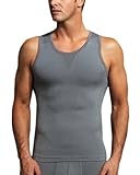 EQUMEN Men's Core Precision Undershirt Singlet Tank Extra Compression L Heather Grey
