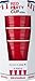 Trudeau 16-OunceDouble Wall Reusable Red Party Cup, Set of 4
