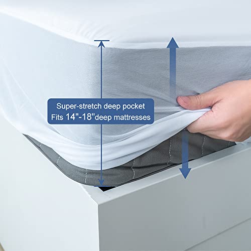 2 Pack Waterproof Mattress Protector,PAMYO Queen Size Mattress Cover