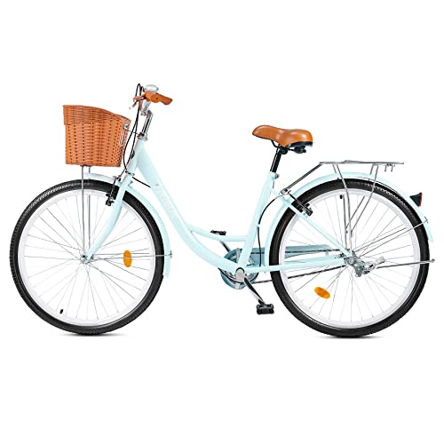 Viribus Women’s Comfort Bike, 24 Inch Beach & City Cruiser Bike With Carbon Steel Frame Dual V