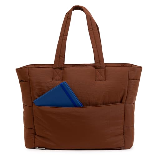 Gocase Bolsa Tote Puffer, Preta, Leve e Espaçosa, com Compartimento para Notebook até 35,5cm