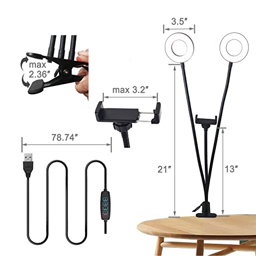 Clip On Ring Light for Video Conferencing, Desk Lighting for Computer