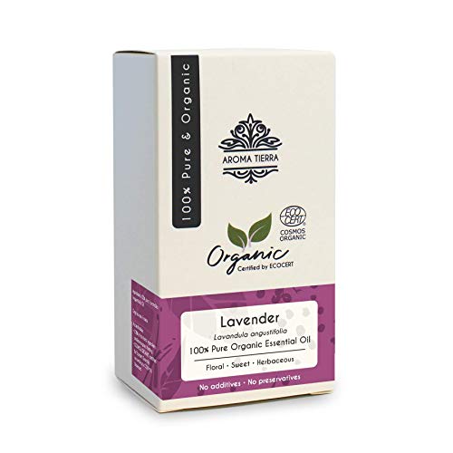 image for Aroma Tierra Organic Lavender Essential Oil (France) - 100% Pure, Natu