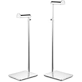 Elitnus Chrome Purse Display Stands - Set of 2 Adjustable Height Purse Display Stand - Metal Polished Silver Handbag Display Stand Set - Single Hanging Hook Bag Stand for Boutique Store