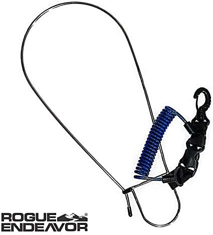 Rogue Endeavor Fish Stringer Clip, Large, Stainless Steel Construction, Quick Release 36” Steel Core Lanyard, Designed for Spearfishing, Kayak Fishing & Scuba Diving and All Fish Types