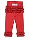 RuffleButts Infant / Toddler Girls Solid Everyday Leggings w/ Ruffles - Red - 6-12m