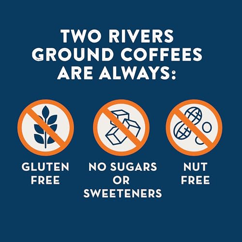 TWO RIVERS COFFEE PEPPERMINT STICK FLAVORED GROUND COFFEE, PERFECTLY BALANCED, ALWAYS SMOOTH, MADE WITH 100% ARABICA BEANS – FLAVOR ENHANCED, 10 OUNCE BAG
