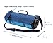 yodo Compact Water-Resistant Picnic Blanket Tote for Outdoor Camping Stadium Sporting Events with Shoulder Strap and Soft Fleece (59 X 53 inches),Spring Summer Blue Stripe