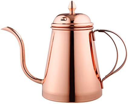 Coffee Tea Drip Kettle Stainless Steel Pour Over Coffee Kettle 600ml/20oz (Rose Gold)