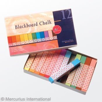 Mercurius Blackboard Pastel Chalk - 12 colors assorted by Mercurius