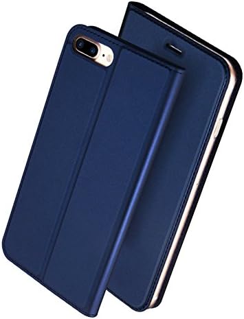 iPhone 8 Plus/7 Plus Case, Ottmar PU Leather Card Slot Shock-Absorption Full-body Protector with Built-in Soft TPU Kickstand Flip Cover for iPhone 8 Plus 5.5" Navy