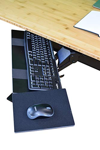Uncaged Ergonomics (KT1-b) Ergonomic Under-Desk Computer Keyboard Tray w/ Negative Tilt. Affordable Adjustable Height & Angle Under desk Drawer, Tilting Mouse Pad Swivels 360 (Certified Refurbished)