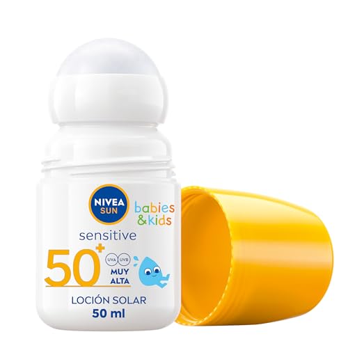 SUN Babies & Kids Sensitive Roll-on FP 50+ (1 x 50 ml), crema solar para niños extra resistente al agua, crema solar para bebés y niños, protector solar roll-on para piel sensible