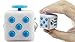 Stress Relief Fidget Cube Toy: Fidget Toy for Relaxing Therapy Cube Fidget Toy – Great Gift for Autism, ADD, ADHD – Fidget Toys for Work/Office/Home (1 PACK, White - Blue)