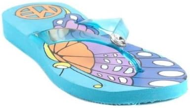 womens light blue flip flops