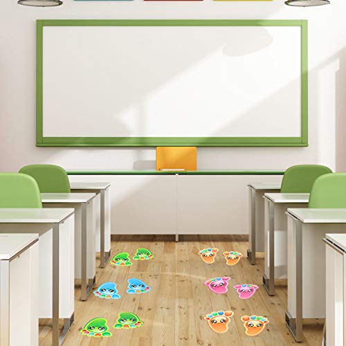 Angoily 20 Pares Pegatinas Antideslizantes De Huellas Para Suelo – PVC, Colores, Para Aula Y Oficina