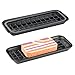 mDesign Metal 2-Piece Sink Tray Caddy for Kitchen Countertops - Removable Grid Insert for Sponges, Scrubbers, Bar Soap, Cleaning Tools - Drainage Grid with Tray - Matte Black