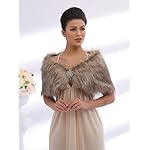 Aukmla Wedding Party Fur Wraps and Shawls Bridal Fur Stole Sleeveless Faux Fur Shawl with Stunning Rhinestones Brooch Aukmla Wedding Party Fur Wraps and Shawls Bridal Fur Stole Sleeveless Faux Fur Shawl with Stunning Rhinestones Brooch