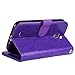 S4 Case, Arae Samsung Galaxy S4 Wallet case, [Wrist Strap] Flip Folio [Kickstand Feature] PU Leather Wallet case with ID&Credit Card Pockets for Samsung Galaxy S4 I9500 (Purple)