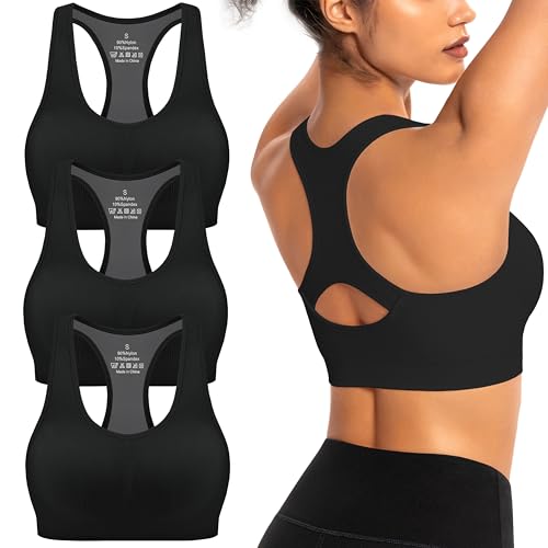 AENLLEY Padded Racerback Sports Bras for Women - Breathable Medium Support for…