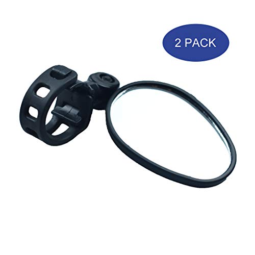 ELCYCO Bike Rearview Mirrors Adjustable & Rotatable Handlebar End Mount Convex Glass Mirror Easy Install