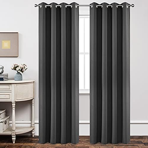 Joydeco Blackout Curtains, 52x95, Dark Grey (Pack of 8) Image Joydeco Blackout Curtains, 52x95, Dark Grey (Pack of 8) Image