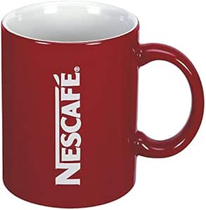 Nescafé Taza de café, rectangular, color rojo: Amazon.es: Hogar