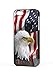 [TeleSkins] - American Bald Eagle Patriotic - iPhone SE / 5 / 5S Black Plastic Case - Ultra Durable Slim & HARD PLASTIC Protective Vibrant Snap On Designer Back Case / Cover. [Fits iPhone SE / 5 / 5S]