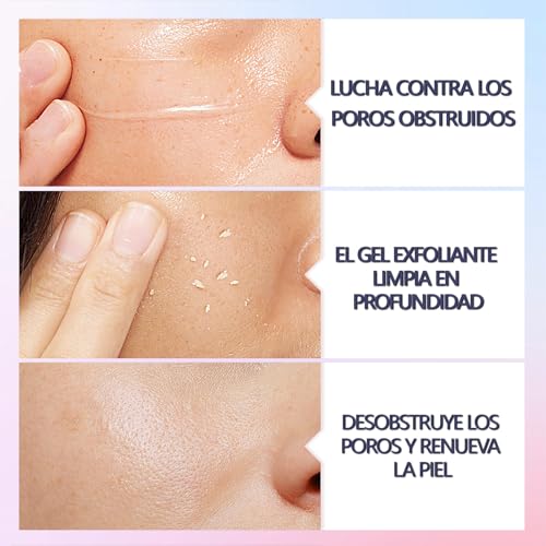 QUARXERY Gel Exfoliante Facial Limpiador con Nicotinamida - Gel Limpiador Facial Piel Grasa Exfoliante, Skin Care Purificante Profundo Reduce Poros para Piel Grasa, Seca y Mixta