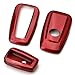 iJDMTOY Glossy Metallic Red Exact Fit Key Fob Shell Cover Compatible with 2017/2018-up Toyota Camry Prius Prime Mirai C-HR, etc w/Push Start Engine Feature
